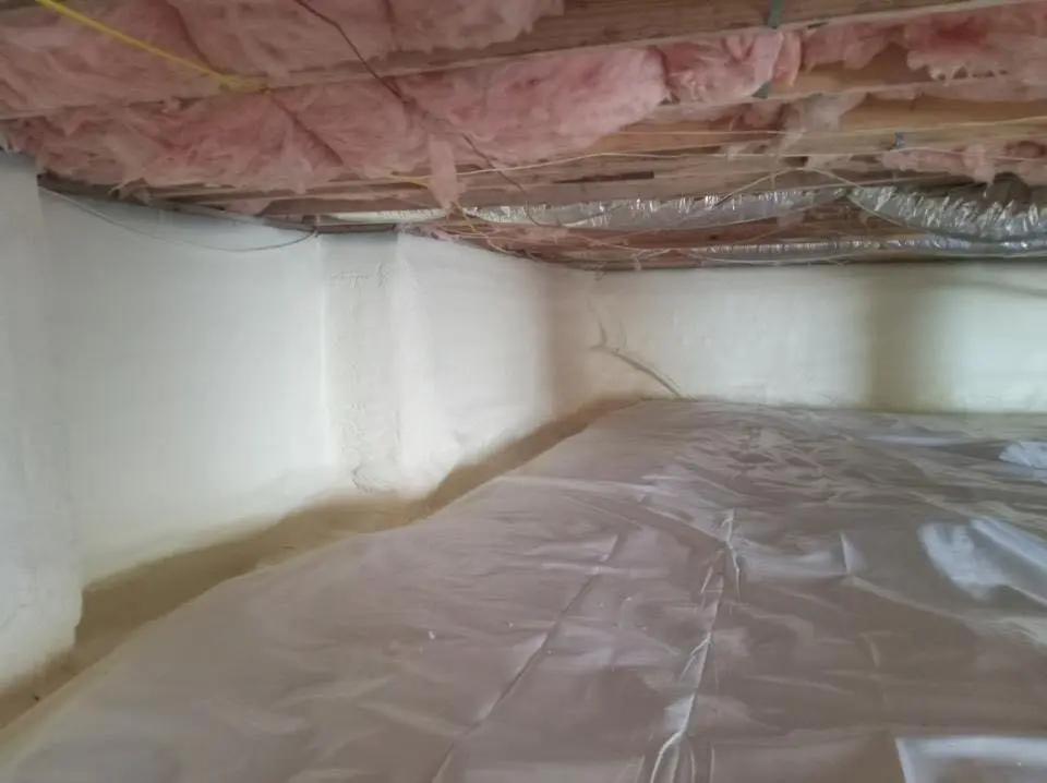 Crawl space encapsulation with closed-cell spray foam for Roof Waterproofing in Southside